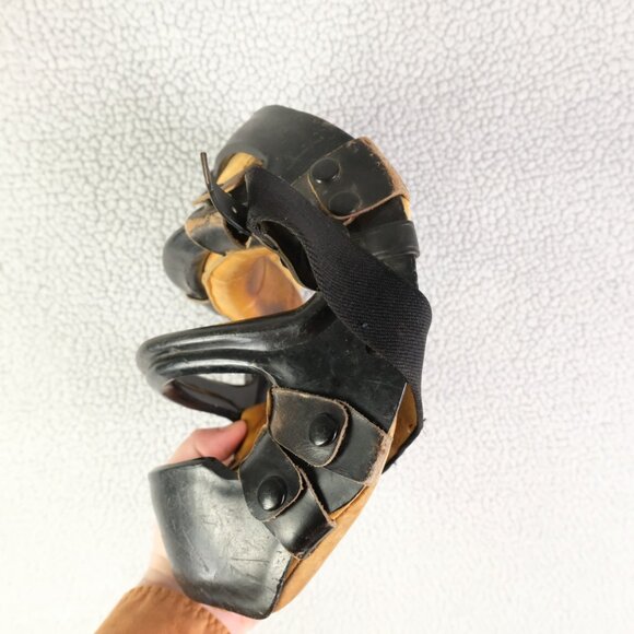 Vintage 1920s Baseball Catchers Face Mask Leather Padding Adult Black PATD 11021 - Picture 2 of 6